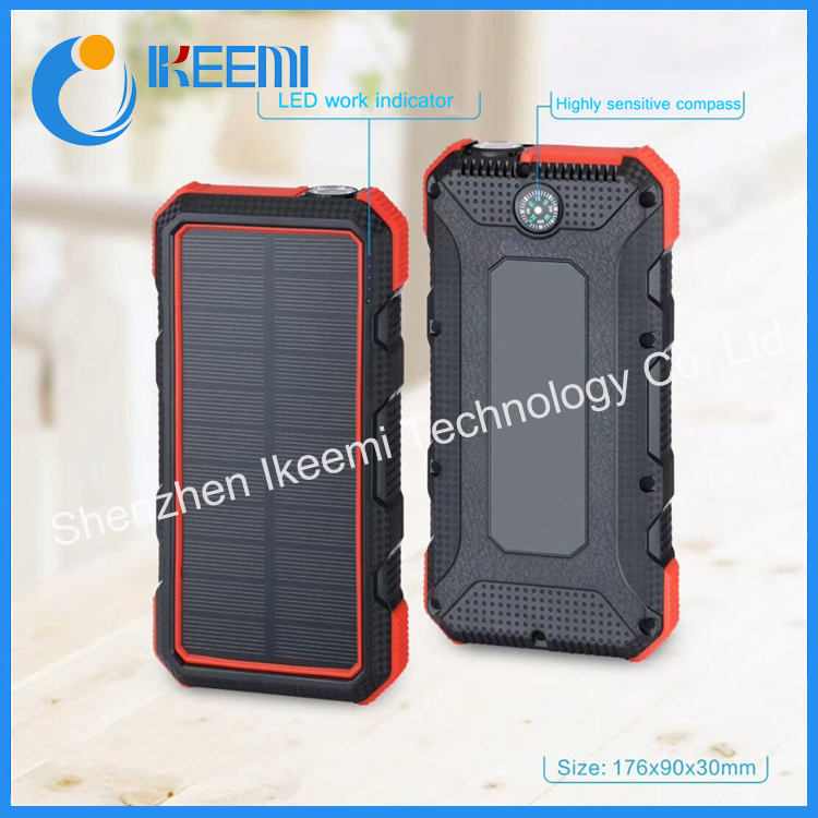 24000mAh Waterproof Solar Power Bank for Phone Charger