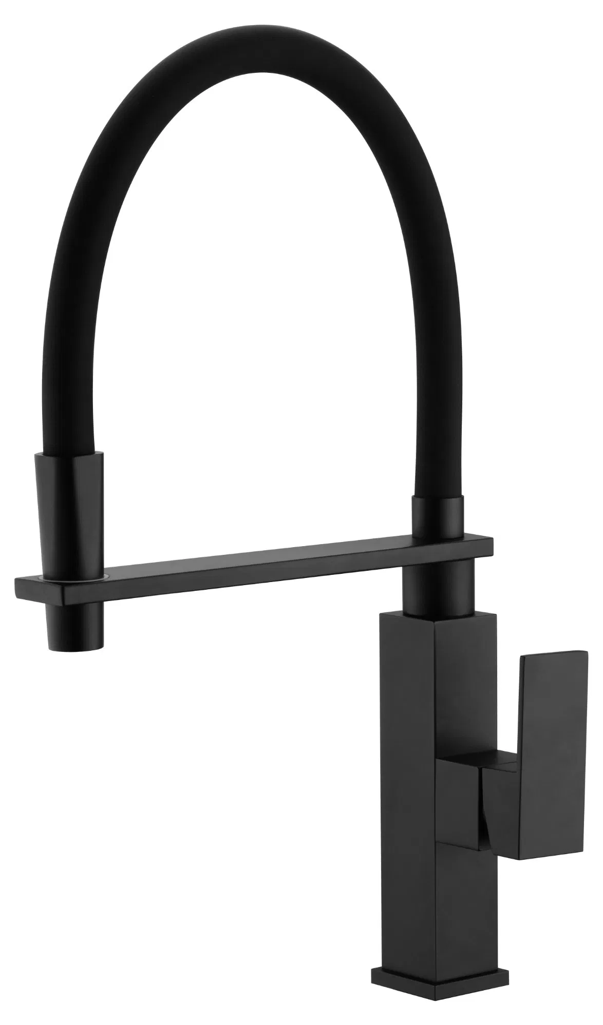 Landonbath Singapore Luxury Home Metallic Grey Modern Square Long Neck Matt Black Brass Kitchen Sink Faucet Mixer Taps Robinet Cuisine