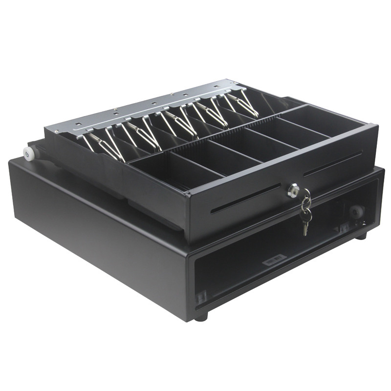 Lockable Insert POS Cash Register 5 Bill 5 Coin Adjustable Cash Drawer for Retail Store