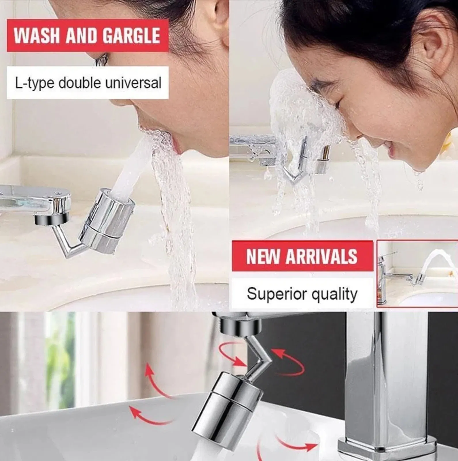 Tap Aerator 720 Degree Rotation Universal Splash-Proof Swivel Water Saving Faucet Water Saving Bathroom Filter Foamer Aerators