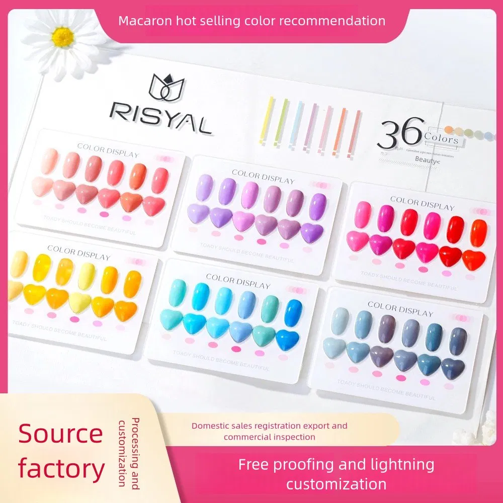 Japanese Style Nail Set 24 Bottles Ice Candy Color Solid Nail Polish and Cream Glue Polish