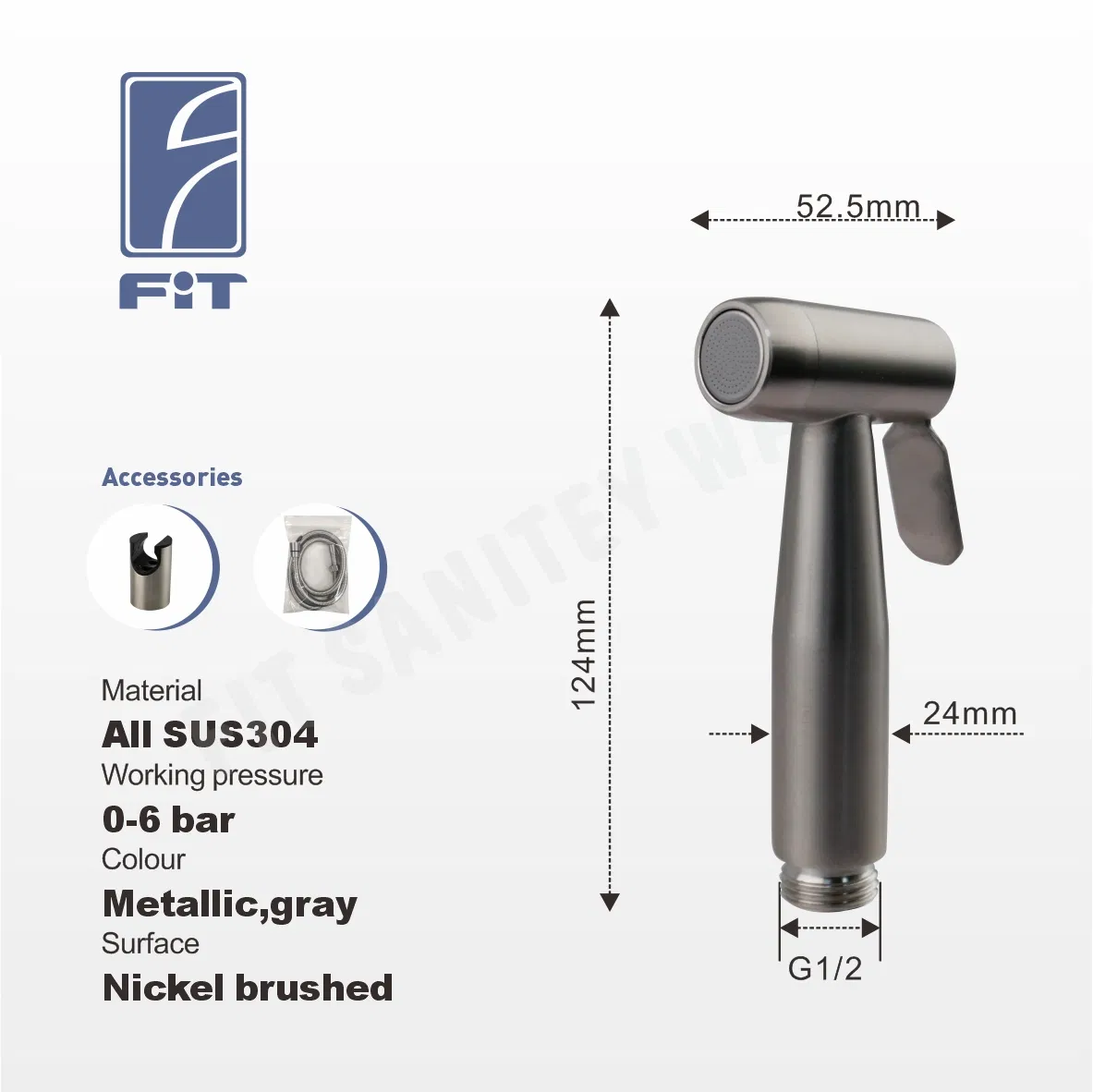 Factory Stainless Steel Shower Sprayer Bathroom Handheld Toliet Bidet Shattaf Spray