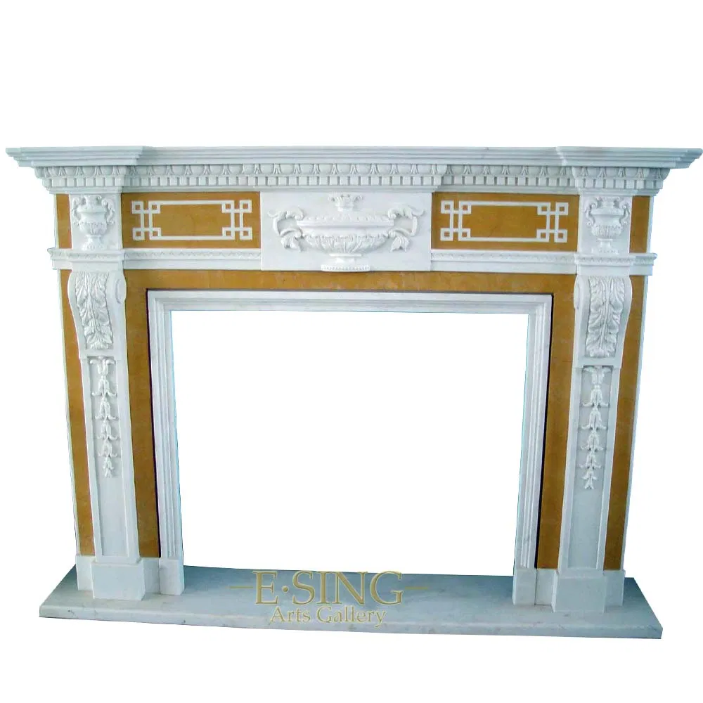 Indoor Mix Color Marble Fireplace Mantel for Decoration
