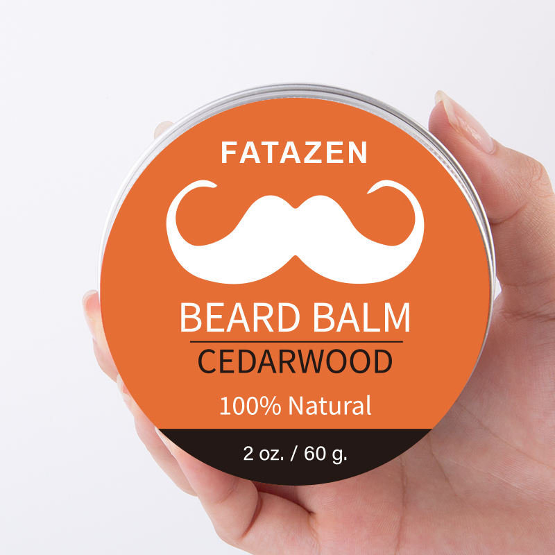 Private Label Natural Organic Cedarwood Bee Wax Beard Balm with Vegan Ingredient Cedar Argan Oil Beard Mustache Care for Men