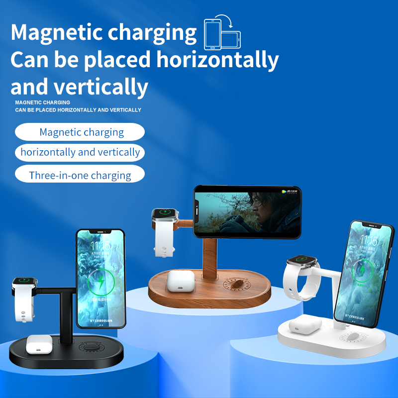 2021 Amazon Bestseller Earphone Watch Phone 3 in 1 USB Charging Dock Station Stand Travel Wireless Charger