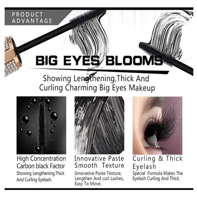 Wholesale OEM/ODM Private Label Long-Lasting Waterproof Sweat-Proof Thick Curling Diamond Makeup Mascara