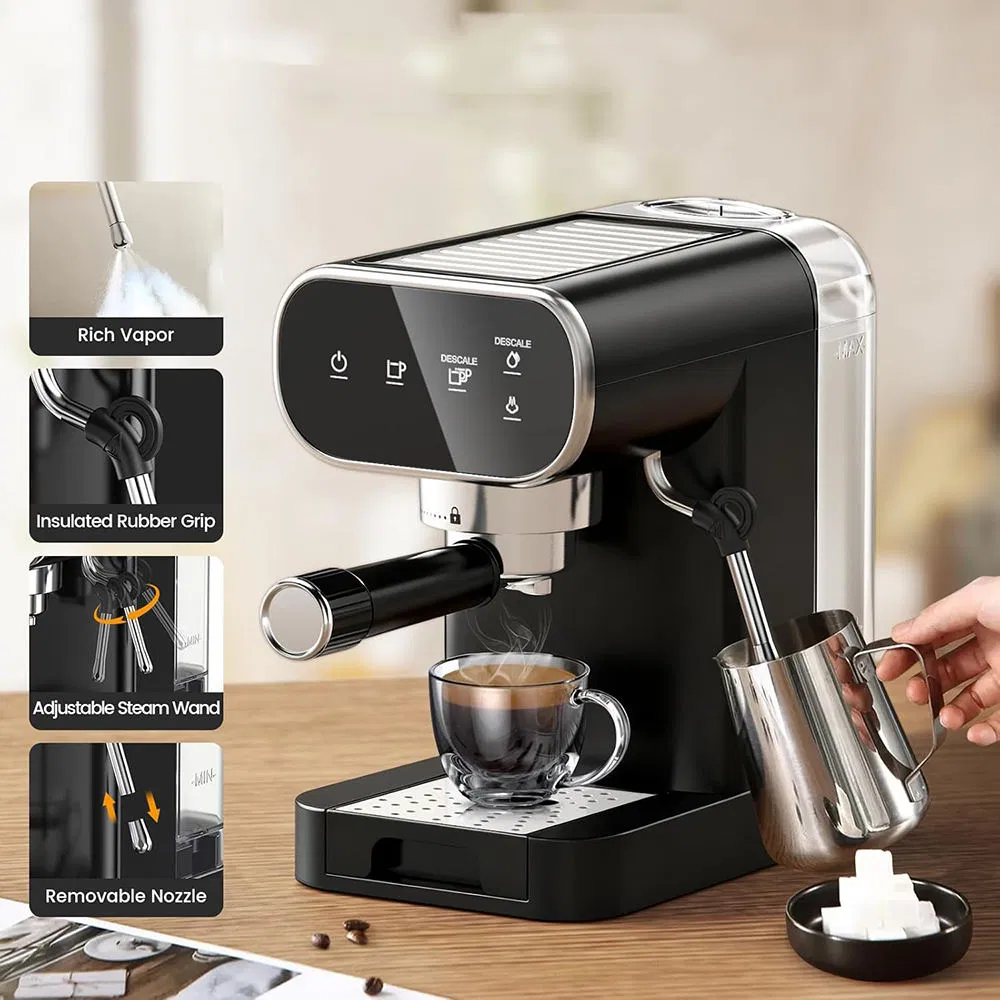 Automatic Bean Cup Coffee Maker with Multifunctional Cappuccino Espresso Machine Double Boiler Electric for Household Hotel