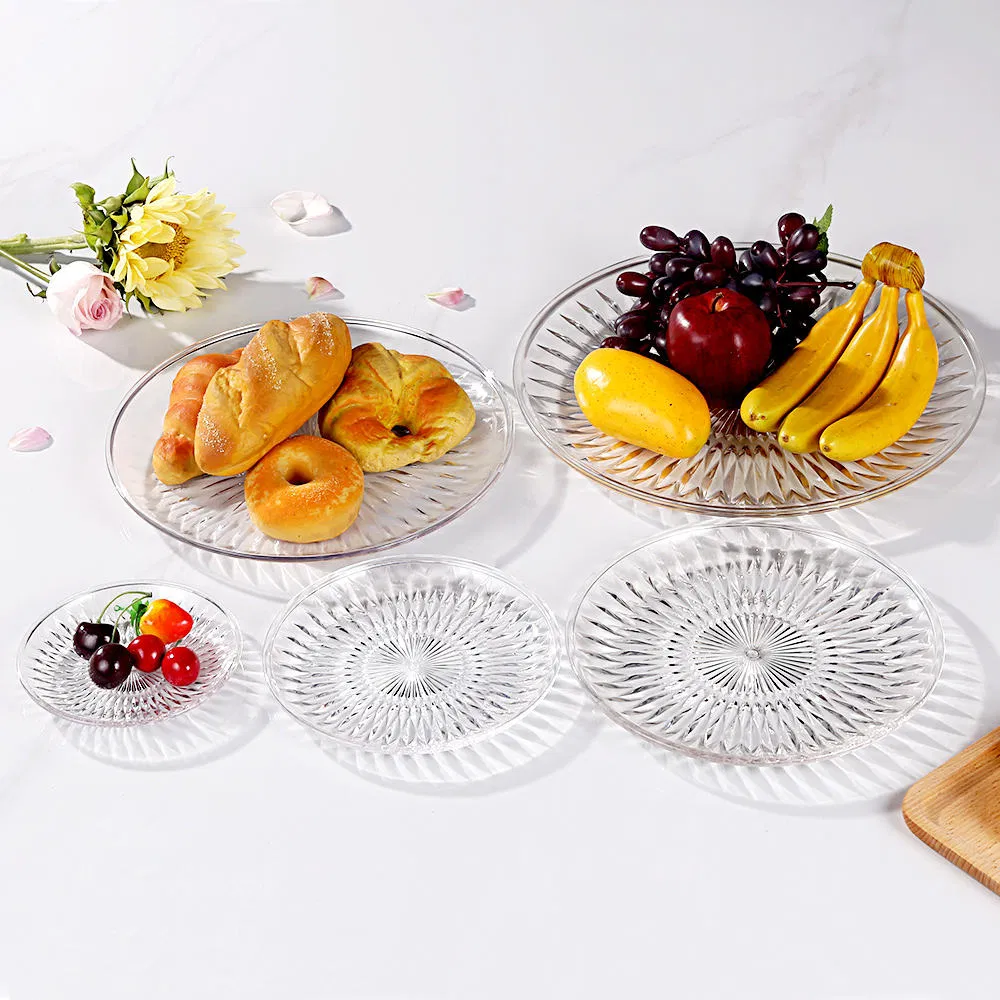 Lotus Flower Design Fruit Snack Plate Transparent Plastic PS/PC Material Fruit Plates