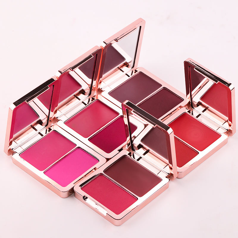 Dual-Texture Blush Palette: Creamy and Powdered Blush Combo