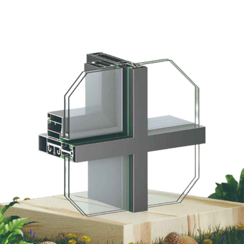 Modern Systems Featuring High-Quality Tempered Glass Panels Curtain Wall Profile