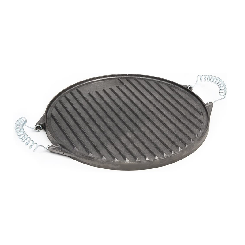 Hot Sale Cast Iron Round Flat Fry Reversible Roasting BBQ Grill Griddle Pan with Removable Cool-Touch Handles