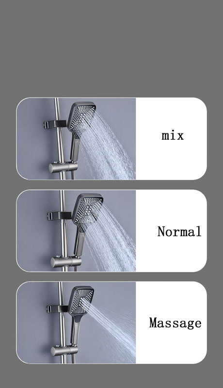 China Factory Supply Hot and Cold Water Bathroom Faucet Brass Piano Key Faucet Shower Set