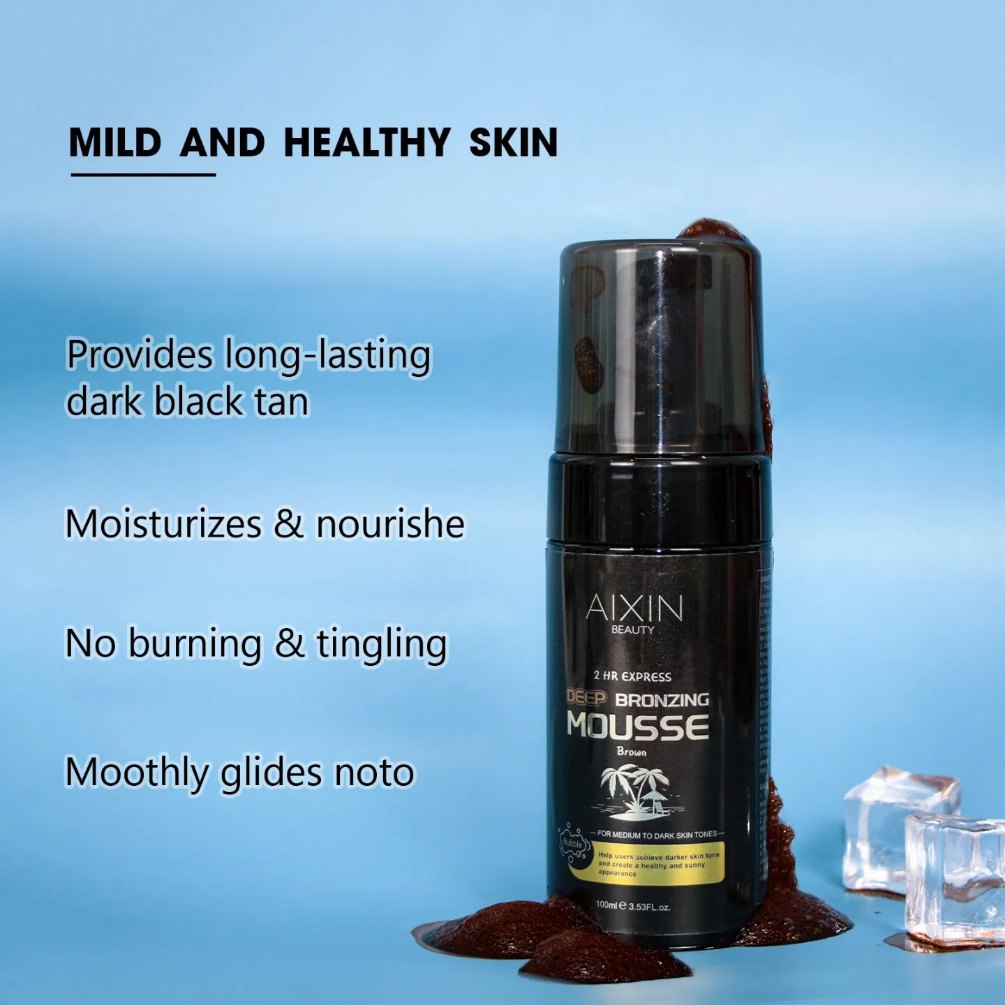 Beauty Cosmetics Accelerate Natural Self-Blackening Non-Drying Moisture Medium Bronzing Mousse