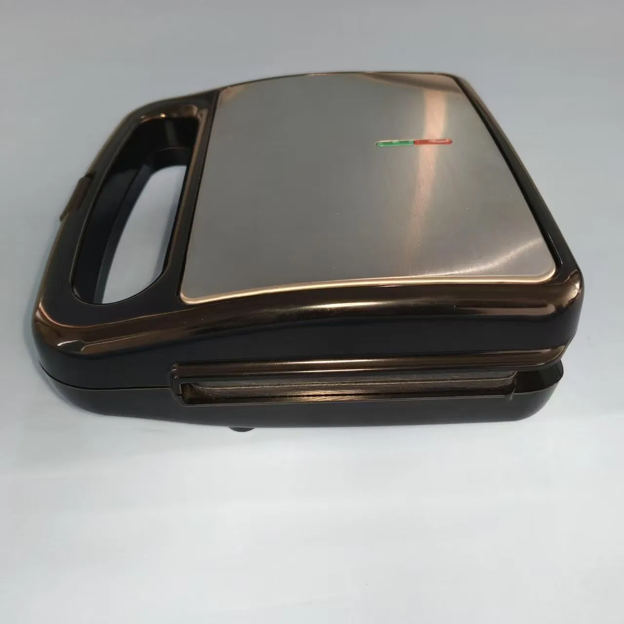 SUS Panel Portable Grill, Dual Use Nonstick, Countertop Panini Press, Sandwich Maker, Electric Grill Griddle with Cord Storage, Locking Lid, Indicator Lights