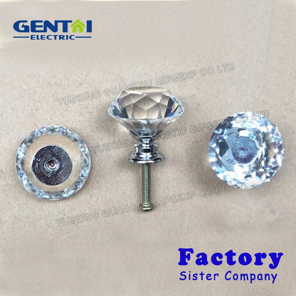 Zinc Cabinet Handles Crystal Furniture Knob