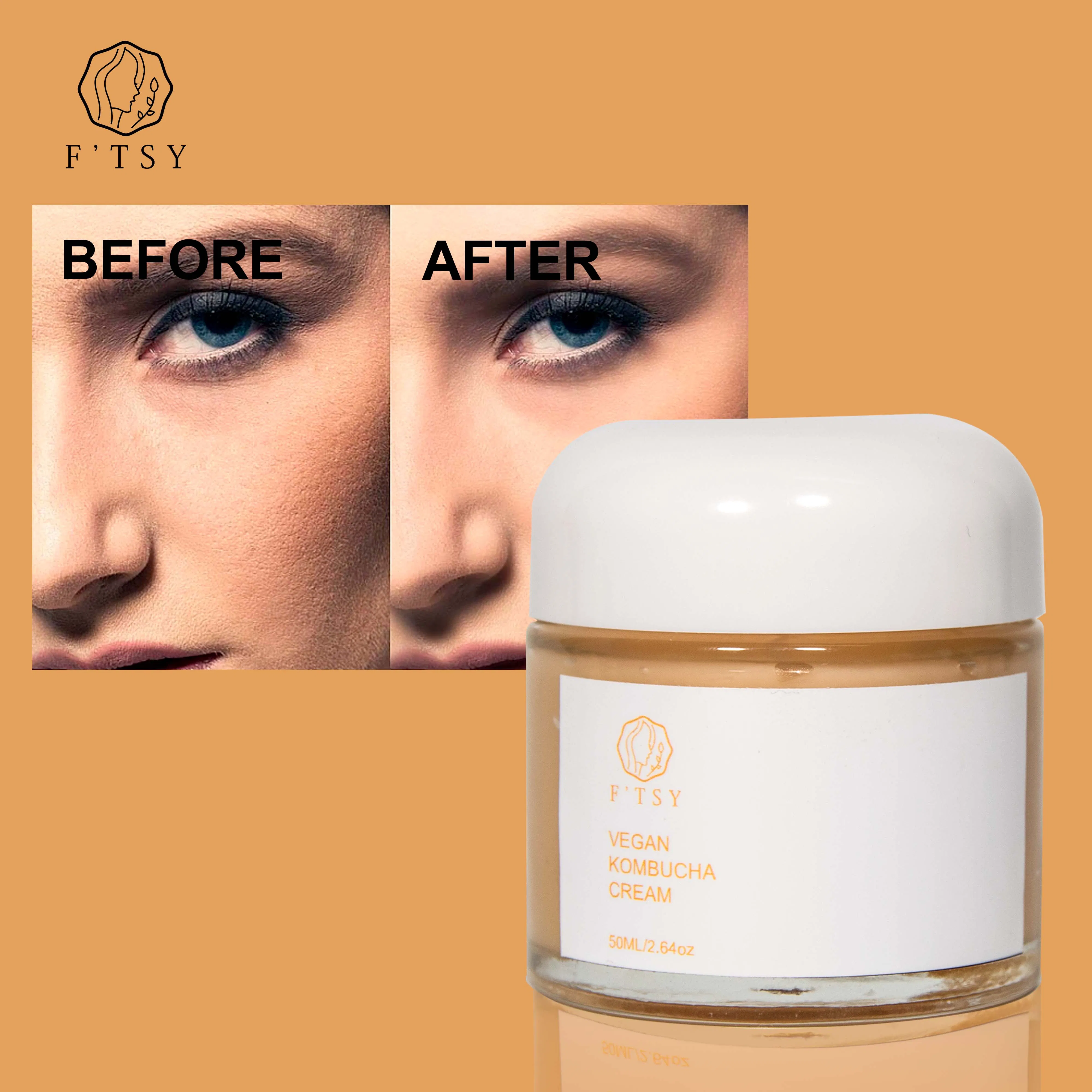 Private Label Natural Nourishing Moisturizing Kombucha Tea Face Gel Cream Moisturizer