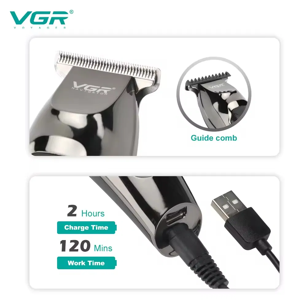 Salon Barber High-Speed Rechargeable Professional Hair Trimmer for Men