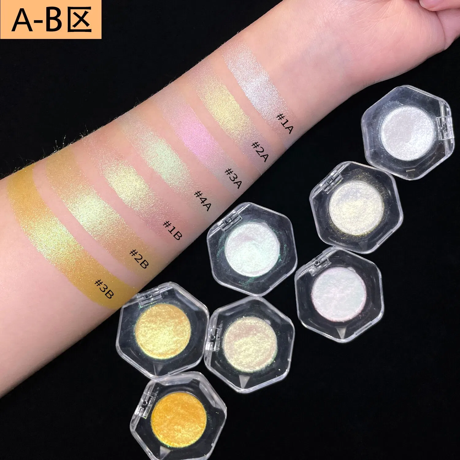 High Pigment Diamond Duochrome Long Lasting Waterproof Press Powder Chameleon Eyeshadow