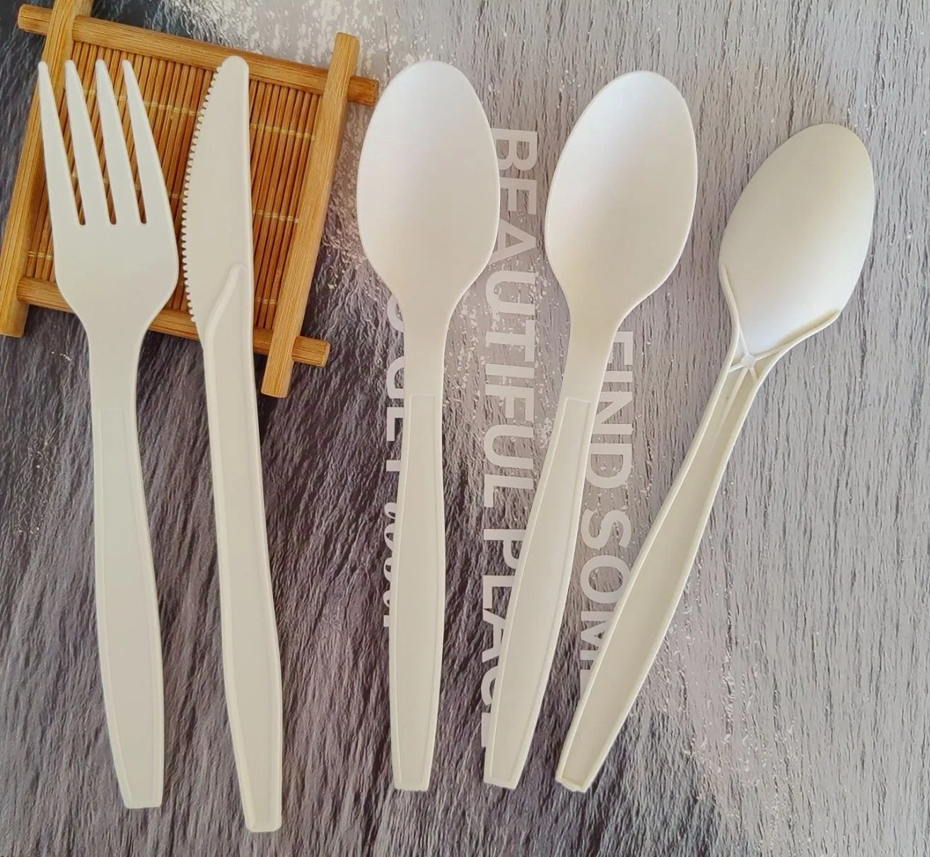 Hot Sale Disposable Plant Based Cutlery Set Biodegradable Food Fork Knife Spoon