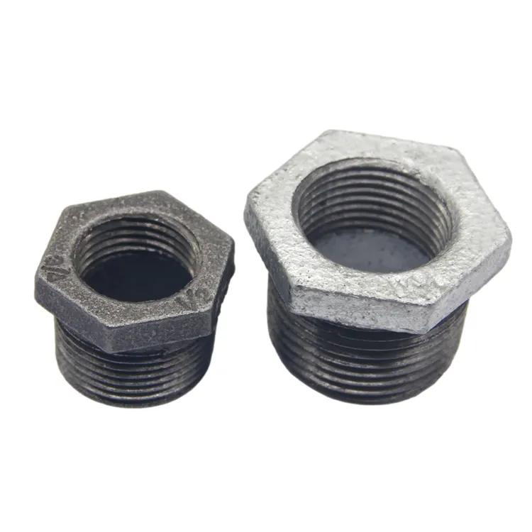 Galvanized Malleable Iron Reducing Hexagon Bushing Pipe Fitting for Plumbing Connection