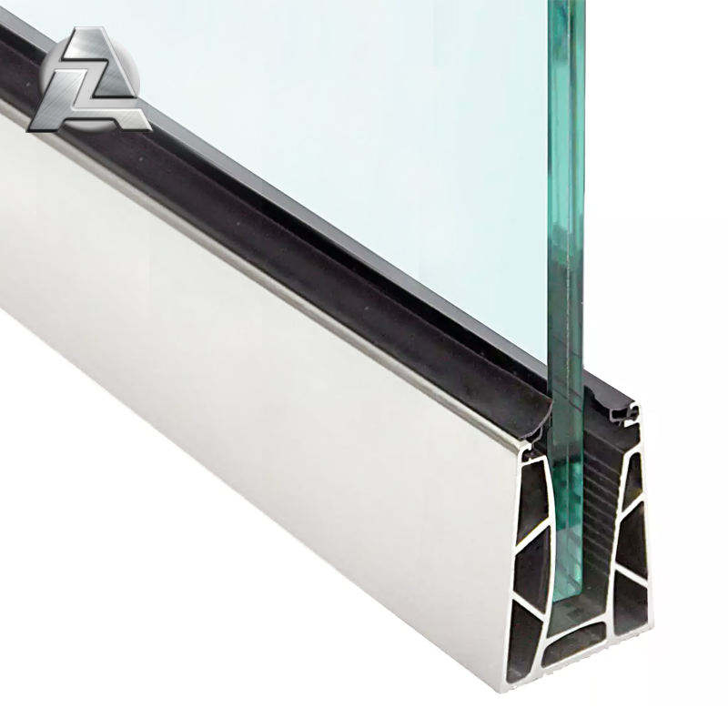 Wholesale Extruded Aluminium Alloy Adjustable Glazing U Channel Extrusion Profile for Glass Railing System