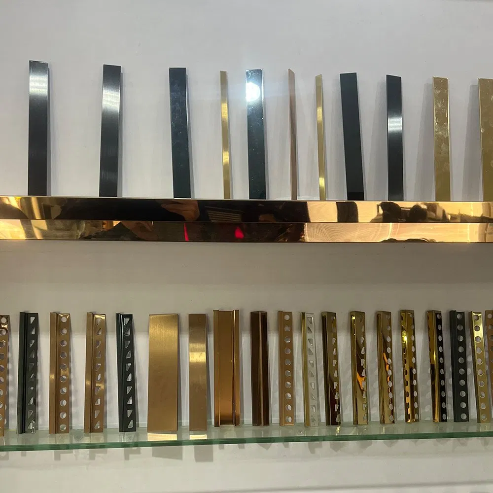 High Quality Decorative 304 316 PVD Color Tile Trim Inox T U L Shape Profile for Wall Cladding