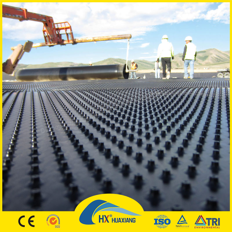 China Factory Dimpled Drain Board /Composite Drainage Board 0.8-5.0cm Waterproof and Drainage Sheet HDPE Plastic for Garden Drainage