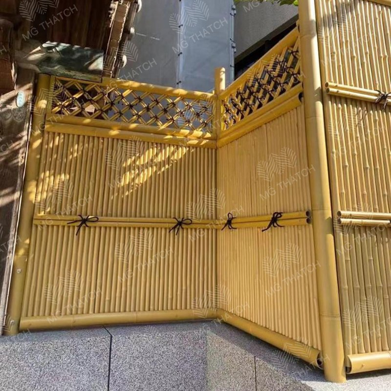 Outdoor Decoration Artificial Synthetic Bamboo Fencing Plastic Non Combustible Building Material