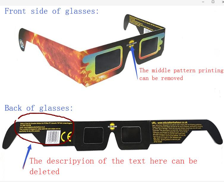 Factory Direct Sales Spot Chile Solar Eclipse Glasses Silver Film