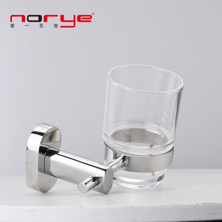 Bathroom Accessories Toothbrush Cup Holder Wall Mount Steel Stainless for Hotel Shower Room