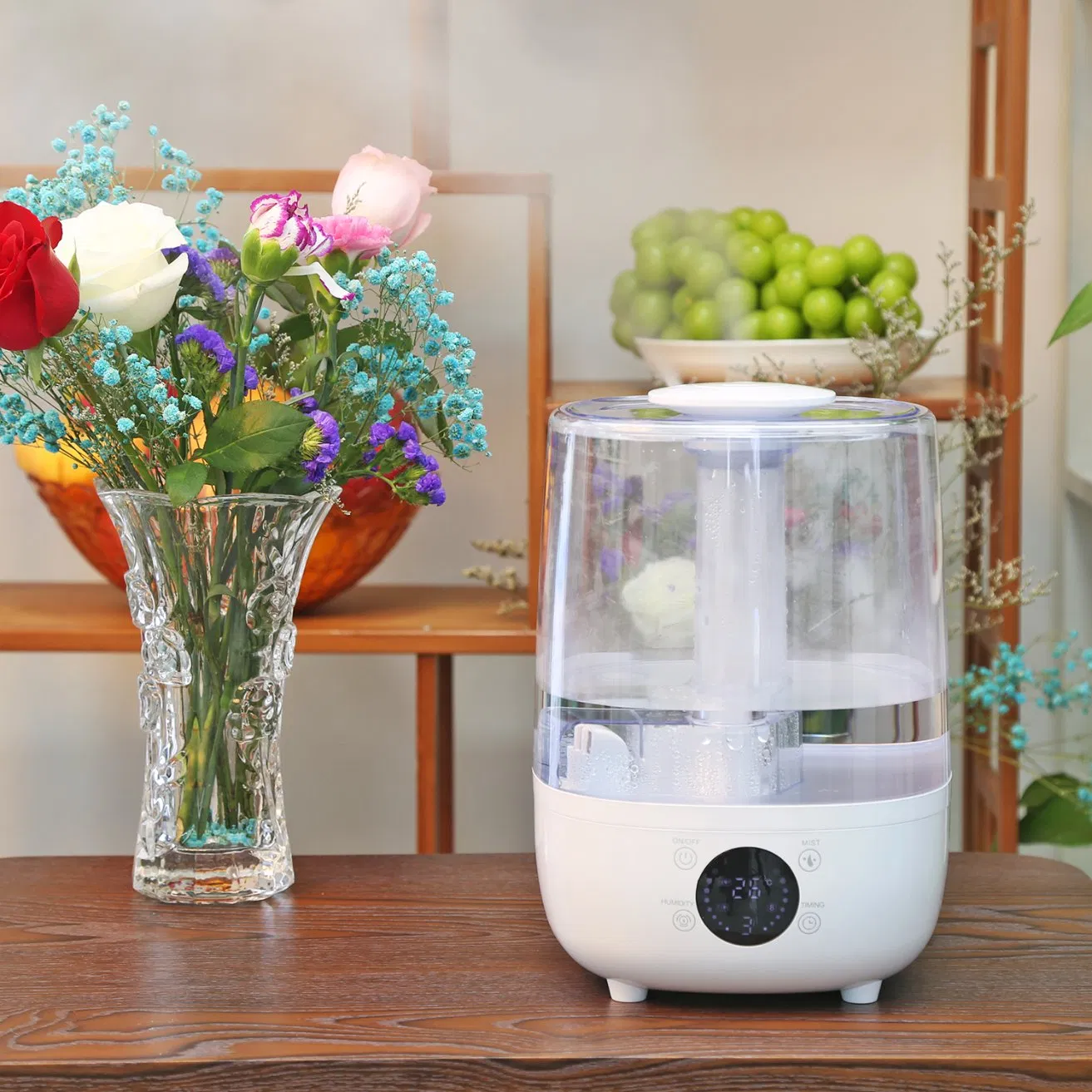 8L Big Capacity Water Tank Wireless Ultrasonic Cool Mist Humidifier 360 Rotation Nozzle Floor Humidifier for Room