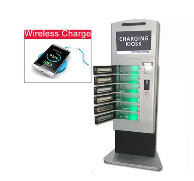 17" LCD Signage Screen Cell Phone Charger Kiosk/Digtal Locker Supported Public Mobile Charger/Phone Charging Kiosk