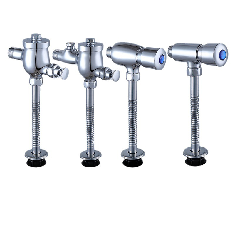 Brass Manual Flush Valve with Flexible Hose for Commercial Bathrooms