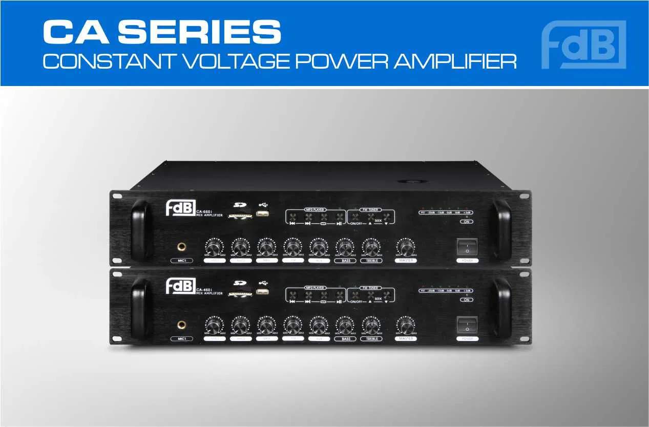 Constant Voltage Amplifier 70V/100V/120V/4ohm Fdb Audio