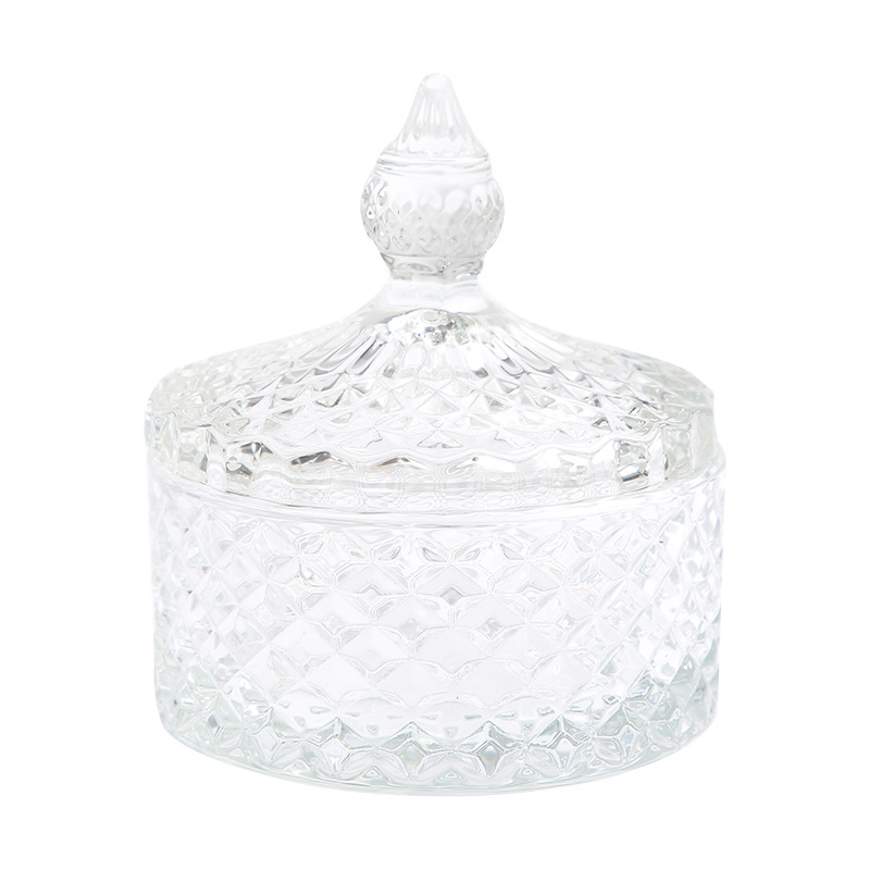 Glass Apothecary Jars with Lid Bathroom Decor Clear Cotton Ball Storage Organizer