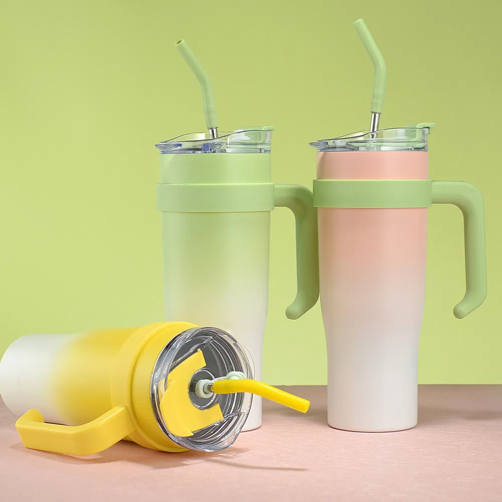 Stylish Gradient Color 40oz Stainless Steel Office Mug with Handle