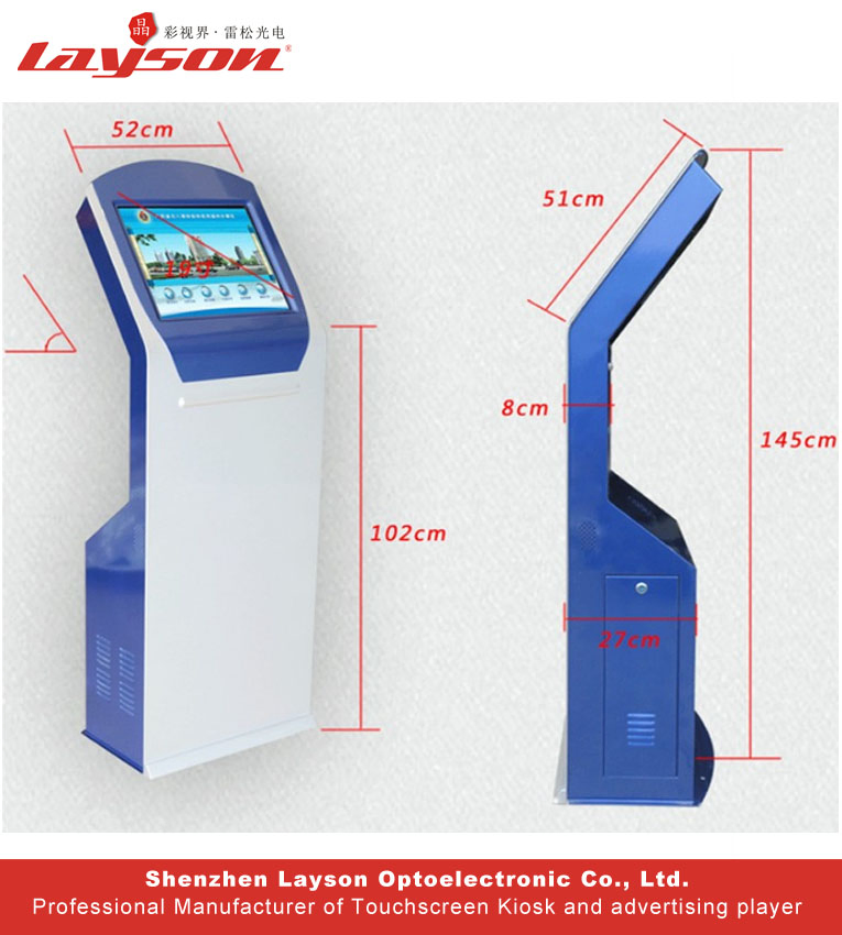 19/22/32/43/49/55/65 Food Ordering Self Service Touch Screen Kiosk with Bill Payment, and Advertising Display, Touchscreen Monitor LCD Digital Signage