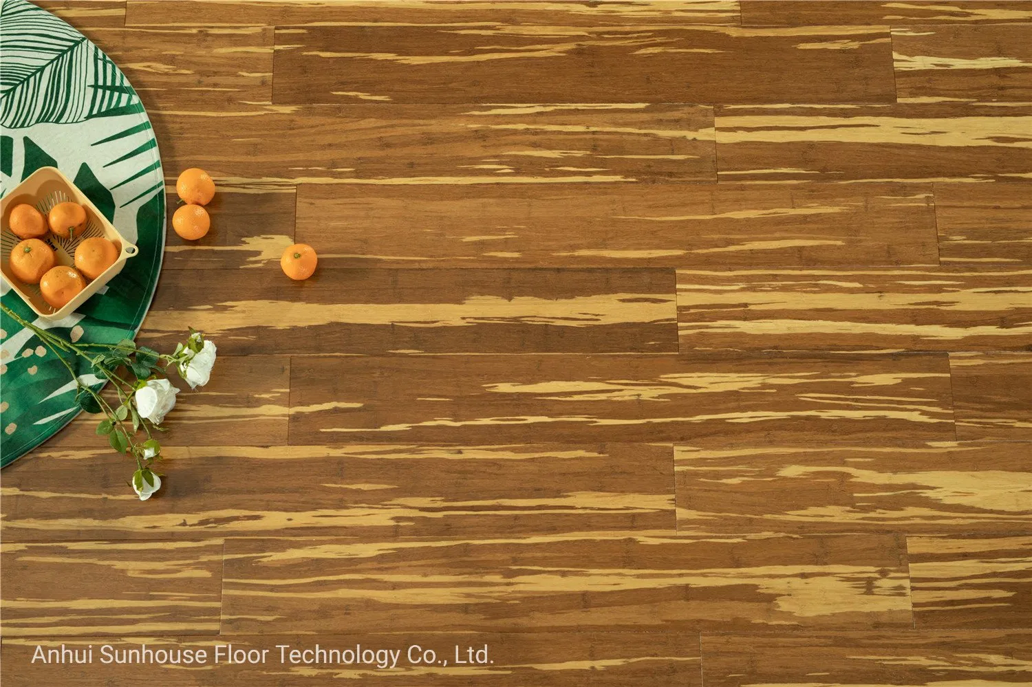 Паркетная доска из бамбука Tiger/Zebra, угольный/натуральный