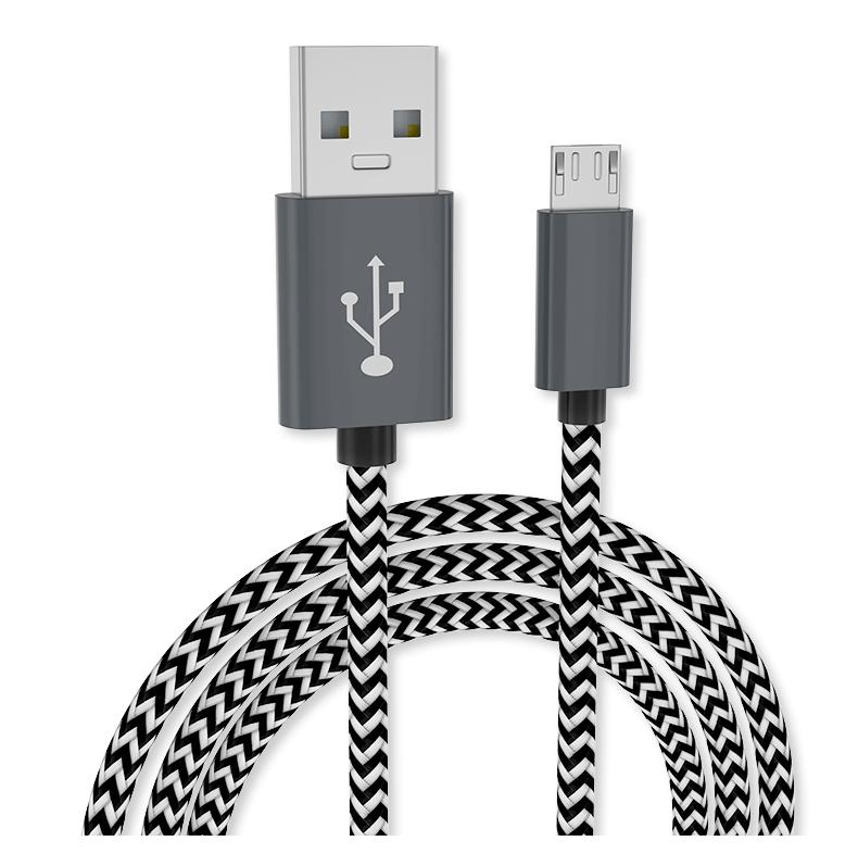 Hot sell high quality USB charger cable USB2.0 to micro male to male nylon braid USB fast charging and data cable for phone