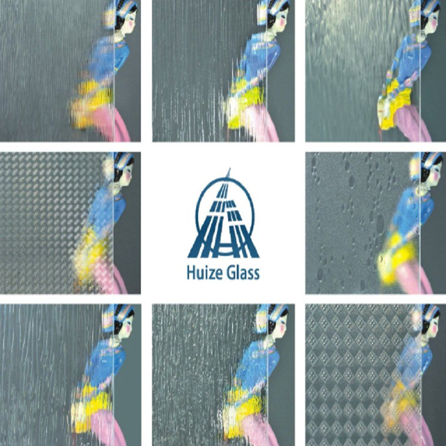3/4/5/ 6mm Clear Rolled Figured Patterned /Tempered Decorative Glass for Window/Shower Room