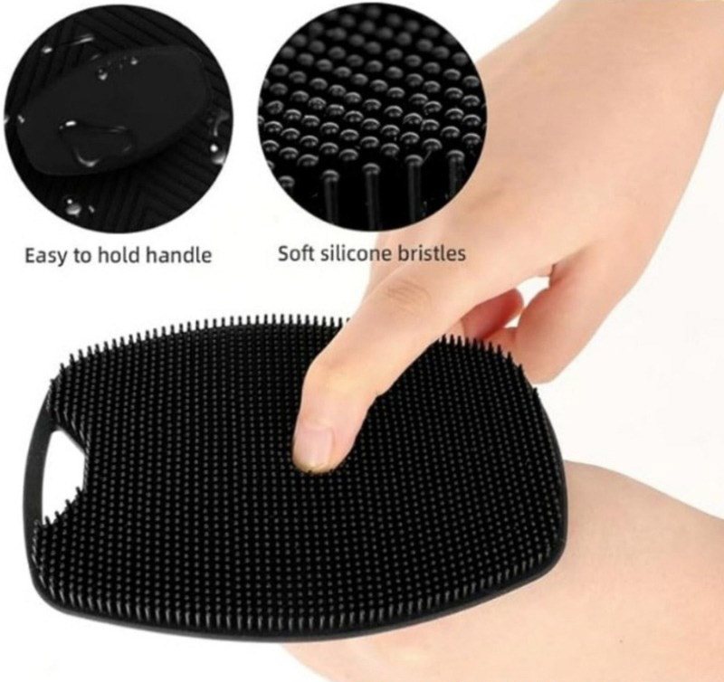 Highly Elastic Bristles Handheld Silicone Brush Silicone Body Scrubber for Shower Body, Cellulite Reduction