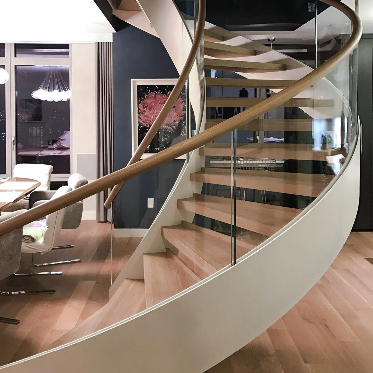 Spiral Staircase PVC Hotel Lobby Hall Custom Spiral Staircase