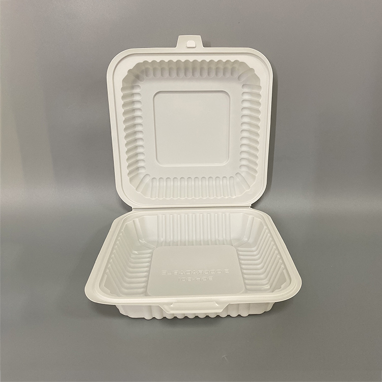 Disposable Eco Friendly Take out Food Containers Biodegradable Cornstarch Clamshell Box