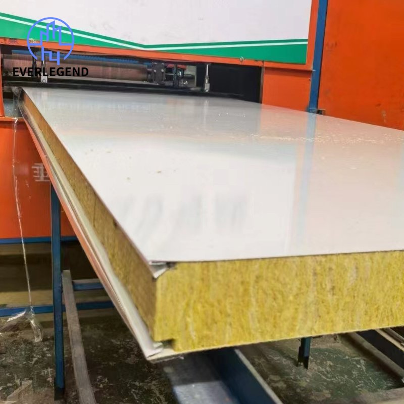 Fireproof Thermal Insulation Rock Wool Sandwich Panel Metal Siding Panels for Exterior and Interior Wall