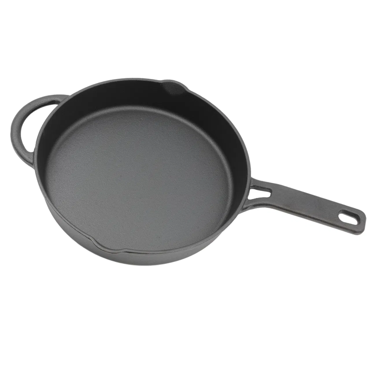 Чугунная сковорода с двумя ручками, предварительно прокаленная