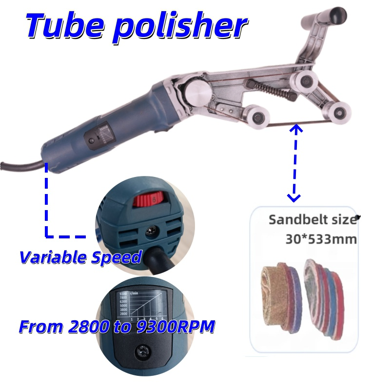 Wholesale Price Electric Tube Grinding Belt Sander Pipe Surface Sanding Grinder Steel Polishing Machine Abrasive Tool Professional Power Tools