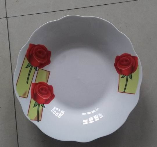 8"Soup Plate Cut Edge Cheap Flower Decal Porcelainware Ceramics Tableware