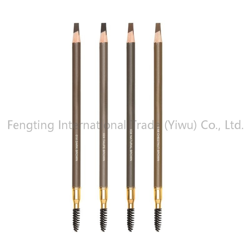 Custom Logo Newest OEM Private Label Double Headed Dark Brown Durable Wood Eyebrow Pencil New Ultra-Fine Waterproof Long-Lasting Eyebrow Pencil