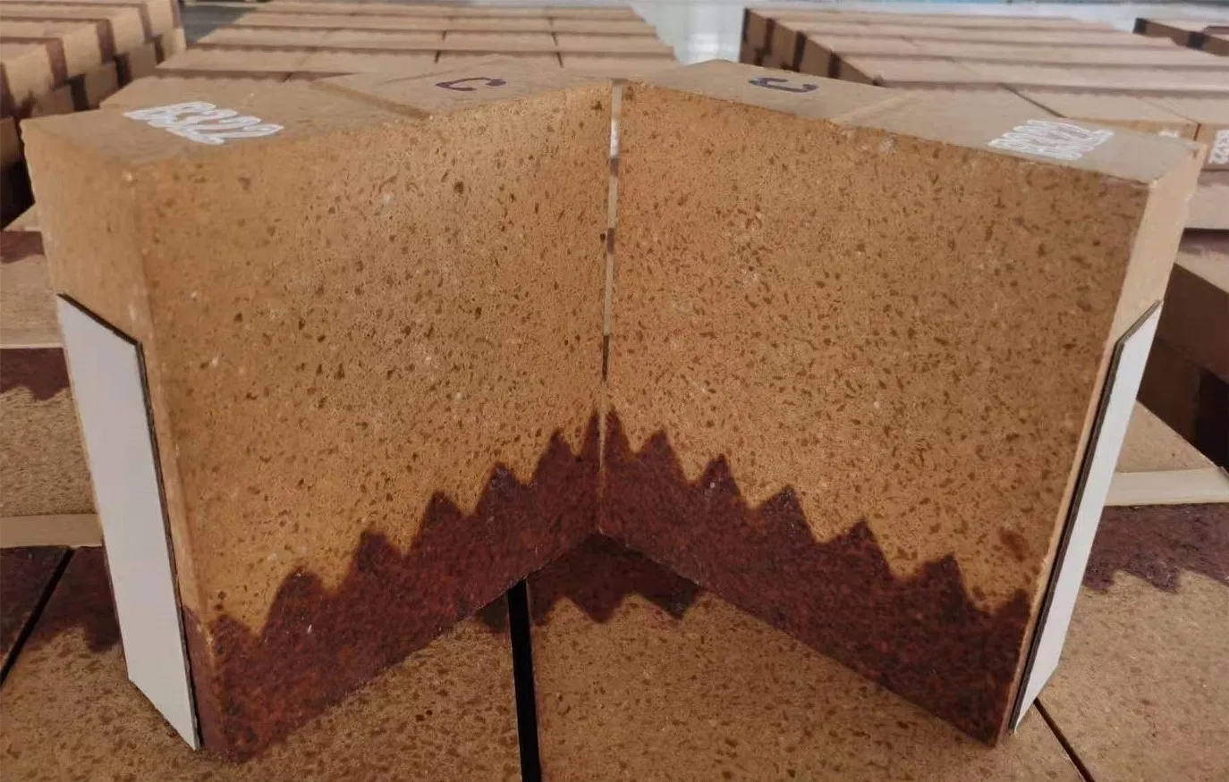 Двухслойный огнеупорный кирпич для переходной зоны цементных печей