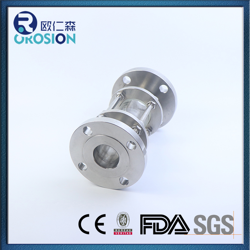 Stainless Steel Sanitary Pipe Fittings Straight Flange End Sight Glass with Protective Net Cover